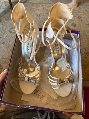 Sexy tall stilletos White Strappy Rhinestone Bow High Heel